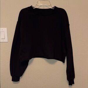 Black Women's Extreme Crop Crewneck Sweatshirt